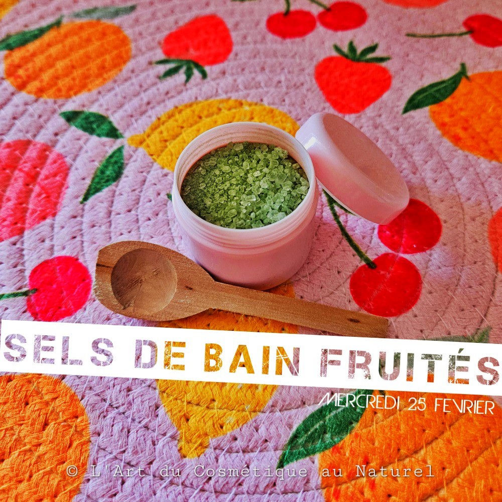 Atelier cosmétique enfants: fabrication Sels de bain fruités